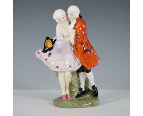 This captivating Royal Doulton figurine, Perfect Pair (HN581), beautifully captures the charm and romance of a bygone era. De