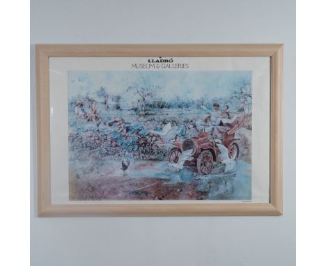 A framed print by Vicente Alonso, created for the Lladro Museum &amp; Galleries collection. This charming piece features a no