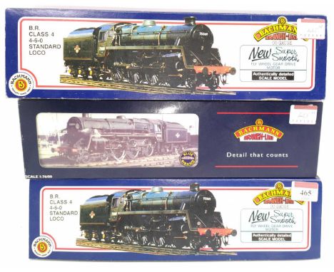 Three Bachmann Branch Line locos &amp; tenders all (E-BE): 32-502 5MT Camelot 73082; 31-105 class 4, 75078 &amp; 31-100, 7501