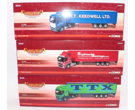 Corgi Toys Hauliers of Renown 1/50th scale road transport group, 3 examples all boxed to include CC12112, CC14008 and CC13423