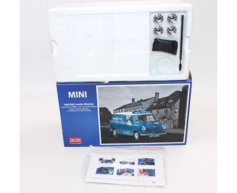 Sunstar 1/12th scale limited edition model of a RAC 1960 Austin Mini Van, as issued in the original polystyrene packed box (M