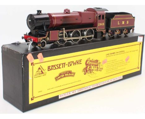 Corgi for Bassett-Lowke O gauge LMS Stanier 2-6-0 Mogul live steam loco &amp; tender, red 2945. Boiler handrails separated fr