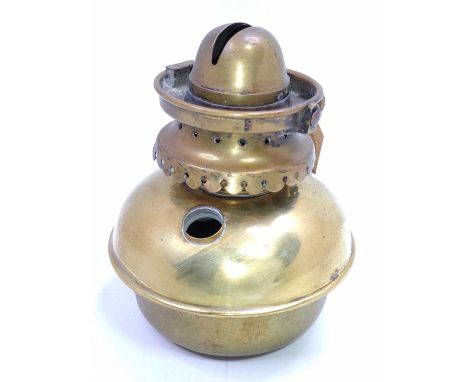 A brass Indian Railways ceiling lamp marked NWR for North Western Railway