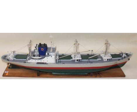 A very well made wooden and plywood radio controlled model of a Duburg Modern General Cargo Ship, built from Marine Modelling