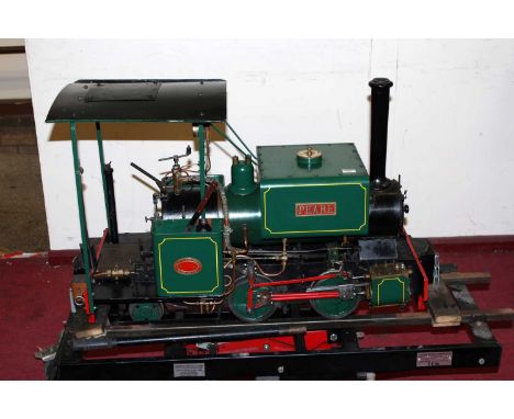 Maxitrak 7 1/4 inch gauge Live Steam "Pearl" Locomotive, coal fired, 0-4-2 configuration, with open back cab and removable ca
