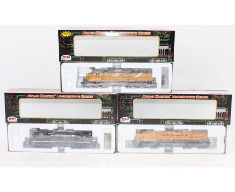 Atlas Master Model Railroad DCC System HO scale American outline locomotive group, 3 examples to include reference numbers 89