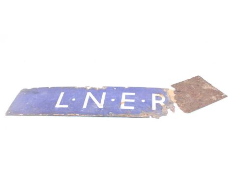 An LNER Enamel poster head board sign, A/F, could restore if mounted
