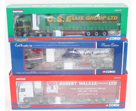 Corgi Toys Hauliers 1/50th scale road transport group, 3 examples, all as issued, reference numbers to include CC12807, CC137