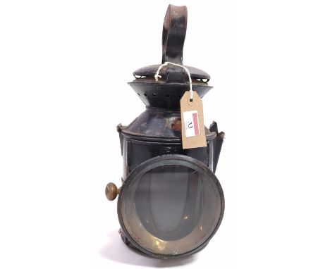 An LNER GER Style 3 aspect knob lamp, dated 1927, stamped Bury