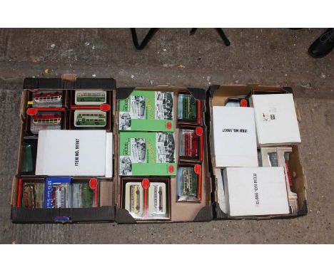 3 trays containing 40 boxed Exclusive First Editions EFE 1/76 model buses to include a number of gift sets still in original 