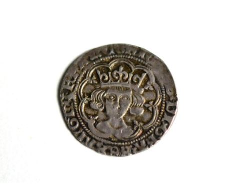 Richard III Groat, London Mint, MM halved sun & rose, pellet below bust; flat spots in legends (including obv MM & king's nam