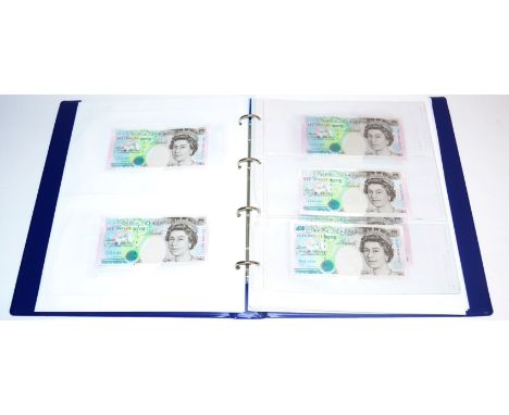 A Large Collection of 156 x Bank of England £5 Notes comprising: 19 x O'Brien ('Helmeted Britannia'): prefixes B, C, D, H, J 