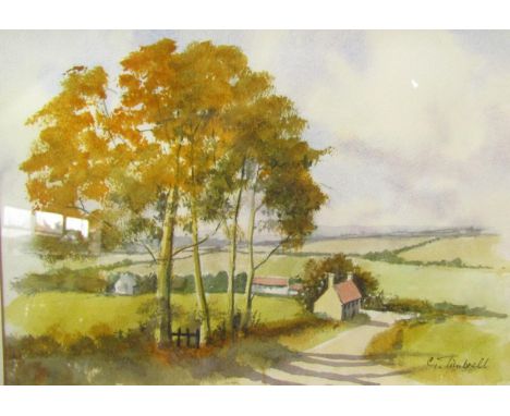 Graham Timbrell (British 20th/21stC).  Sussex River, landscape, pair of watercolours, signed, each 24cm x 33cm.