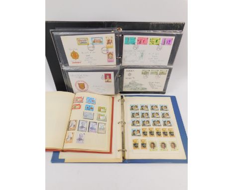 Channel Islands.- Two albums c50% full f.u.m., c200+ stamps, and an album of c20 first day covers.