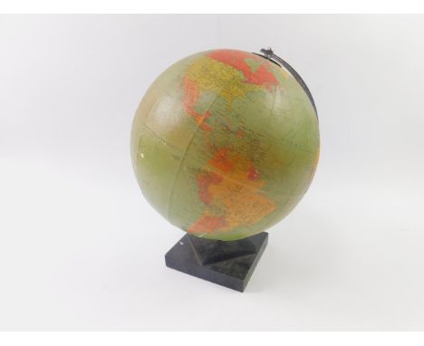 A Philips 10" Challenge Globe, 1962, raised on a stepped square base, 31cm high, (AF).