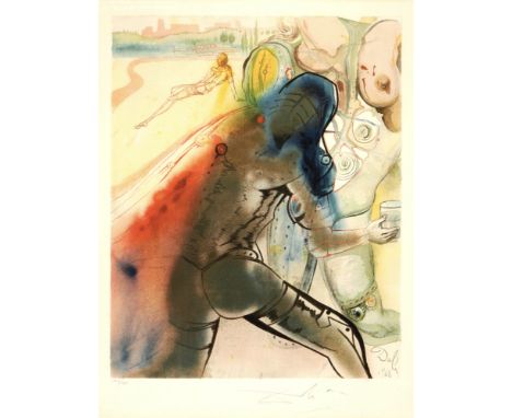 Salvador DALI (1904-1989) Der Tod von Clorinda 1968, The Death of Clorinda,Farblithographie/Arches-Büttenpapier, mit Bleistif