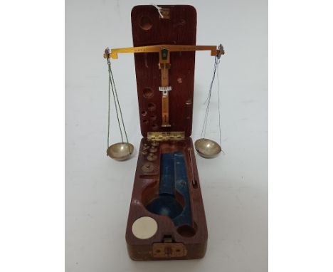 A set of vintage gold scales, by Charles Cooper - London.  