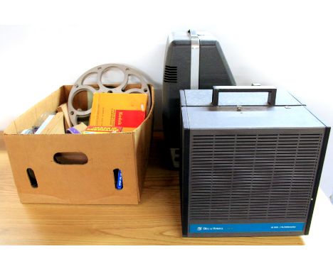 Three vintage cine projectors and a quantity of cine films.