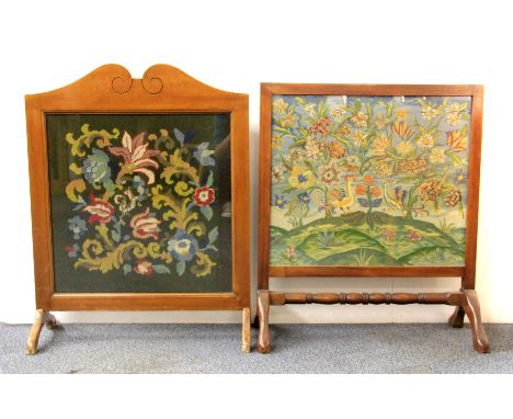 Two good mahogany framed tapestry fire screens.