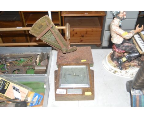 An Abtus void meter together an oak cased barometer with presentation plaque 