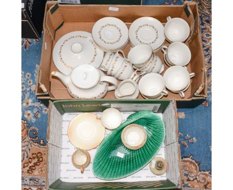 A collection of porcelain including a Royal Doulton English translucent china part tea service, gilt decoration, comprising 1