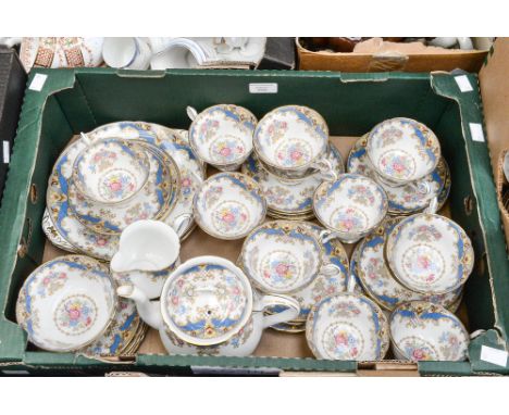 A Shelley 'Sheraton' tea set, No 13291, comprising 12 cups, 12 saucers, 12 side plates, two cake plates, a teapot, milk jug a