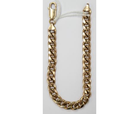 A nine carat gold gentlemen's curb link bracelet chain, approx 8'' long and 11.6 gms