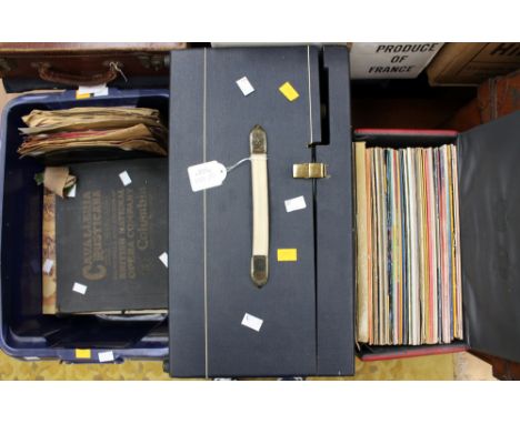 A High Fidelity, record player multi stack, a/f and folder of records (78) and box of records (3) 