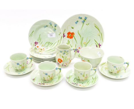 Beswick tea set, green country flower pattern