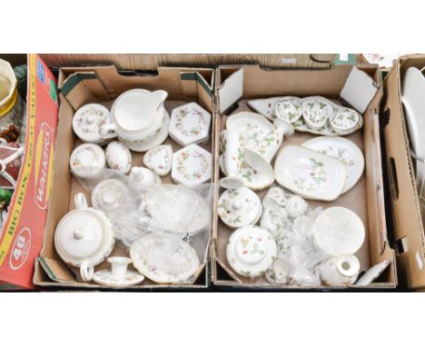 A collection of ceramics including Wedgwood 'Wild Strawberry' and 'Mirabelle' including trinket dishes, boxes, vases, trays, 