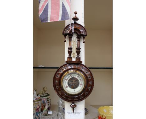 A Victorian oak wall barometer 