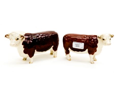 A Beswick Hereford Bull and Cow both champions of champions (2)