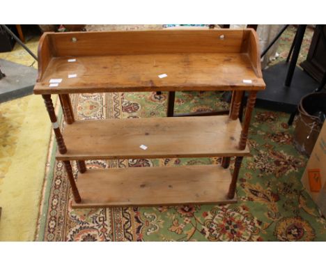 A 19th Century pine three tier wall shelf