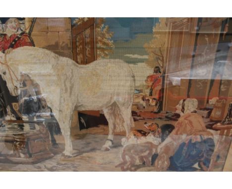 Victorian Tapestry picture featuring Cavaliers and Horses.