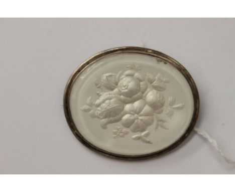 A silver and mother of pearl brooch 