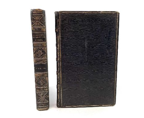 THOMAS BEWICK. 'History of British Birds,' first edition, two vols, land and water birds, full black leather with gilt decora