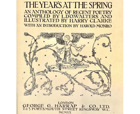 HARRY CLARKE Illustrations. 'The Years at the Spring: An Anthology of Recent Poetry Compiled by L. D. O. Walters,' first edit