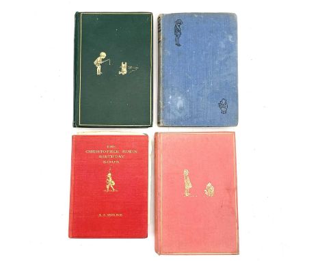 A.A.Milne. 'The House at Pooh Corner,' first edition, original cloth, bumped corner, slight soiling to cloth, toning to the t