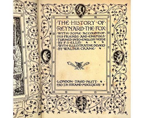 F. S. ELLIS. 'The History of Reynard the Fox....,' decorative devices by Walter Crane, original cloth, unclipped edge to text