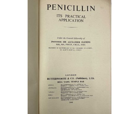 Prof Sir ALEXANDER FLEMING. 'Penicillin. It's Practical Application,' first edition, original cloth, 8vo, illustrations, adve