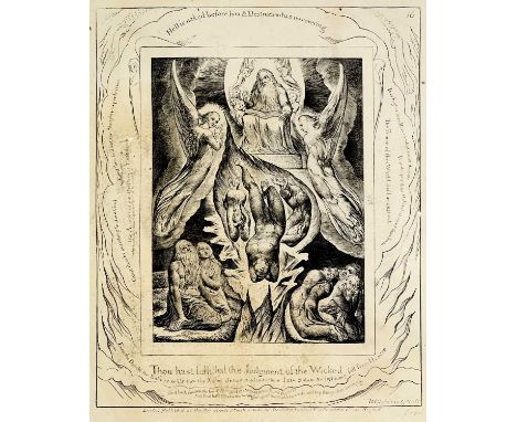 William Blake (1757-1827)Thou hast fulfilled the Judgement of the Wicked, 1825Engraved plate, with 'Proof' faintly visible to