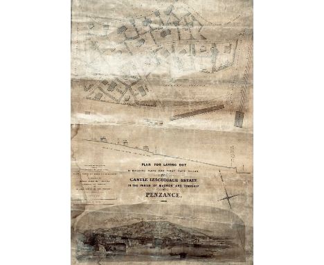 'Plan for Laying Out in Building Plots for First Rate Villas, Part of, Castle Lescudjack Estate in the Parish of Madron and T
