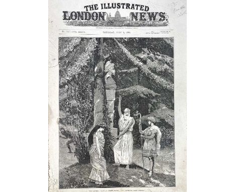 LONDON ILLUSTRATED NEWS. Two volumes January to December for 1885, bindings in poor condition, cracked hinges, spine cloth pa