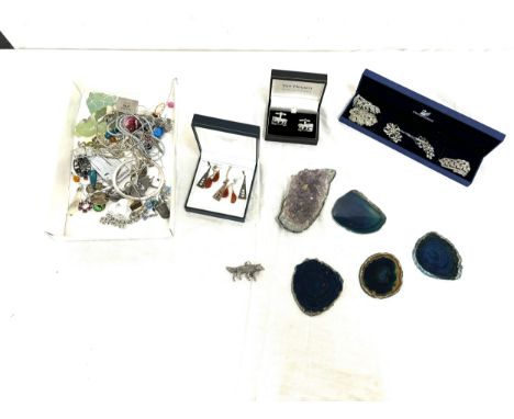 Large selection of vintage and later costume jewellery includes silver etc 