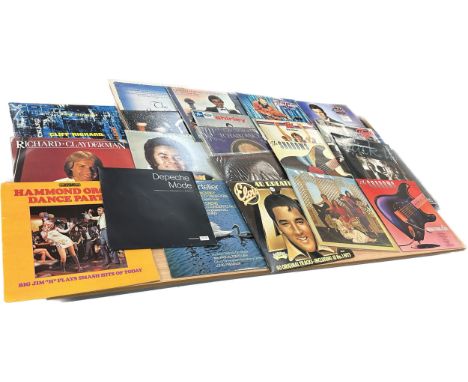 Large selection of assorted records includes ' Elvis' etc 