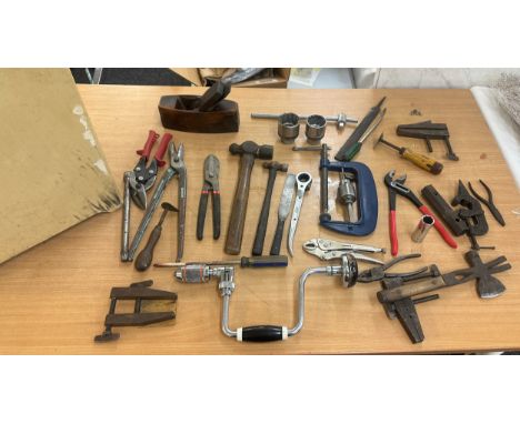 Tool trunk containing planes, drills, screw drivers etc