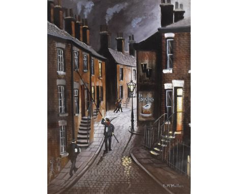 After Bernard McMullan (British 1952-2015) two colour prints entitled 'Lamp Lighter' &amp; 'Knocker Up' within a washline car