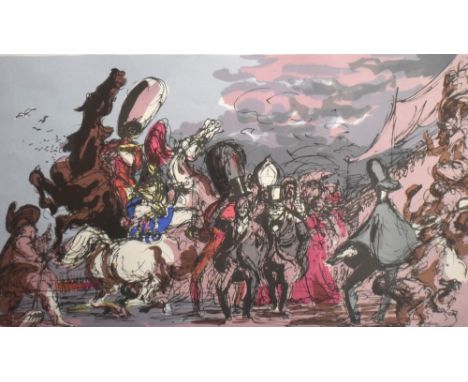 After Feliks Topolski (Polish 1907-1989), coloured lithographic print 'This England', printed in England at The Baynard Press