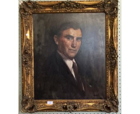 Holt (20th Century) oil on canvas depicting a portrait of a gentleman, signed Holt and dated 68, inset in ornate gilt frame.