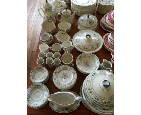 A Royal Doulton Provincial pattern seventy one piece tea and dinner service, including tureens, etc.
